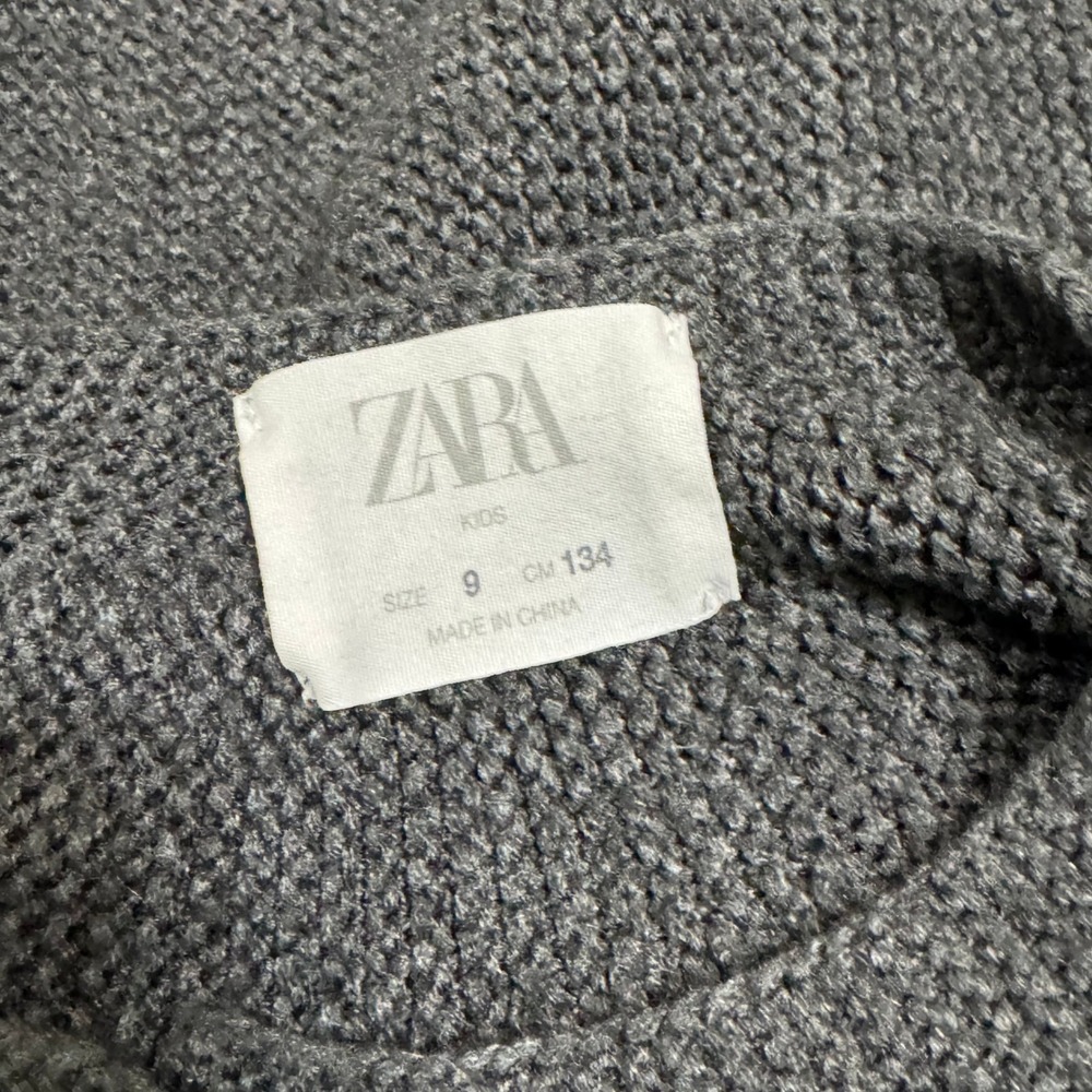 Zara Kids Gray Knit Cardigan Sweater‎ Button Front Size 9 Textured - Picture 4 of 4